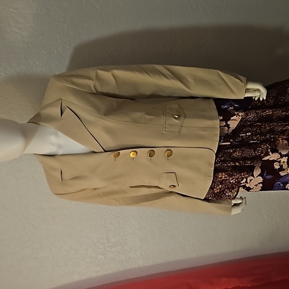 Vtg JULIANA COLLEZIONE Luxury Tailored Oatmeal Office Blazer Suit Coat - Picture 3 of 10